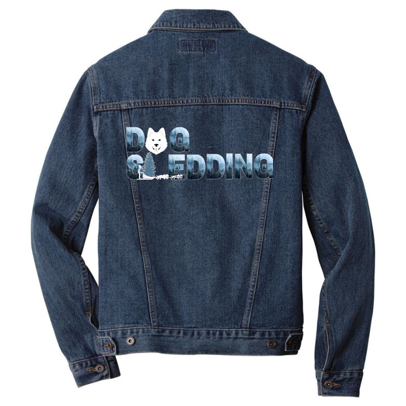 Dog Sledding Dog Pulling In Harness Alaskan Husky Mushing Men Denim Jacket | Artistshot