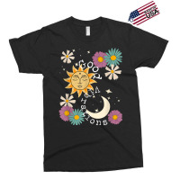 Cute Good Vibration Boho Sun Moon Flowers Energy Positive T Shirt Exclusive T-shirt | Artistshot