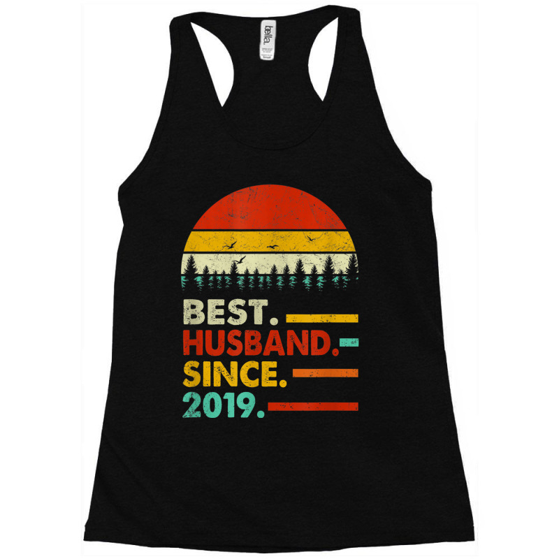 Mens 2 Year Wedding Anniversary Gift Him Best Husband Since 2019 Racerback Tank | Artistshot