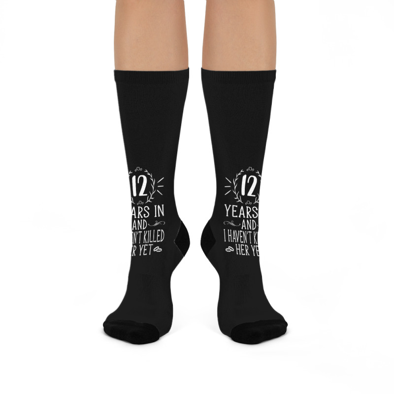 Mens 12th Wedding Anniversary Gifts For Him 12 Years Marriage Crew Socks | Artistshot