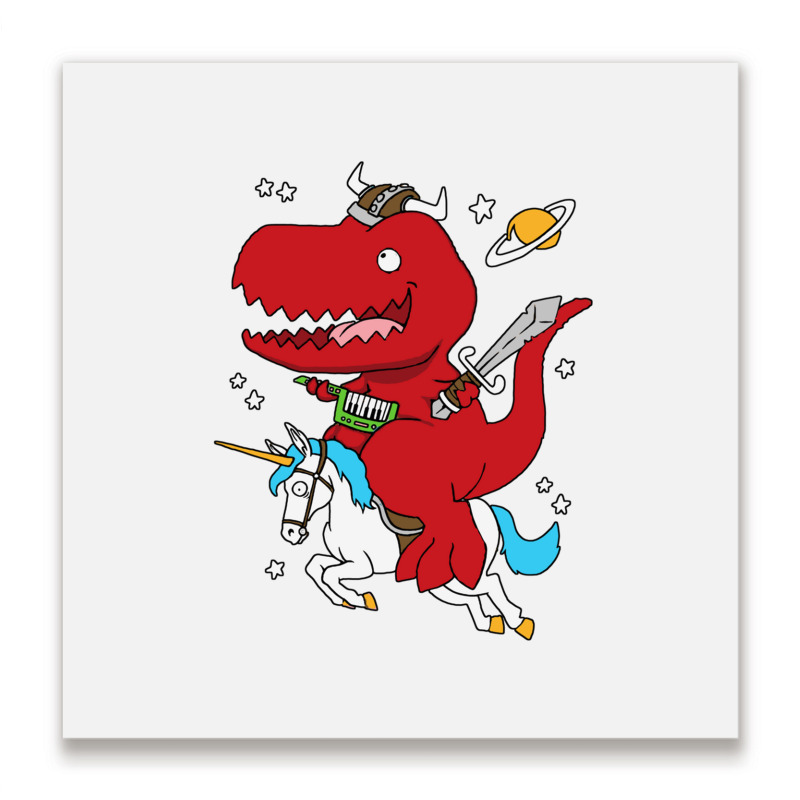 Dino Fantasy Metal Print Square | Artistshot