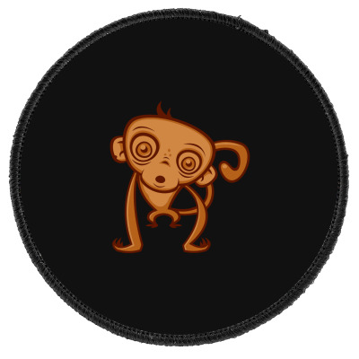 Monkey Cartoon Round Patch Designed By Baron