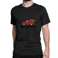 Merry Christmas - Chrismas Vintage Red Truck With A Tree Wagon Classic T-shirt | Artistshot