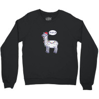 Funny Fa La Christmas Llama With Santa Hat 1 Crewneck Sweatshirt | Artistshot