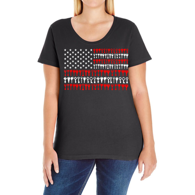 American Locksmith Locksmithing Lock Picker Usa Flag T Shirt Ladies Curvy T-Shirt by sarlesfo | Artistshot