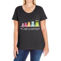 Catryoshka Cute Cats Matryoshka Russian Nesting Doll Ladies Curvy T-shirt | Artistshot