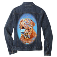 Studio Portrait Of Bordeaux D Background Ladies Denim Jacket | Artistshot