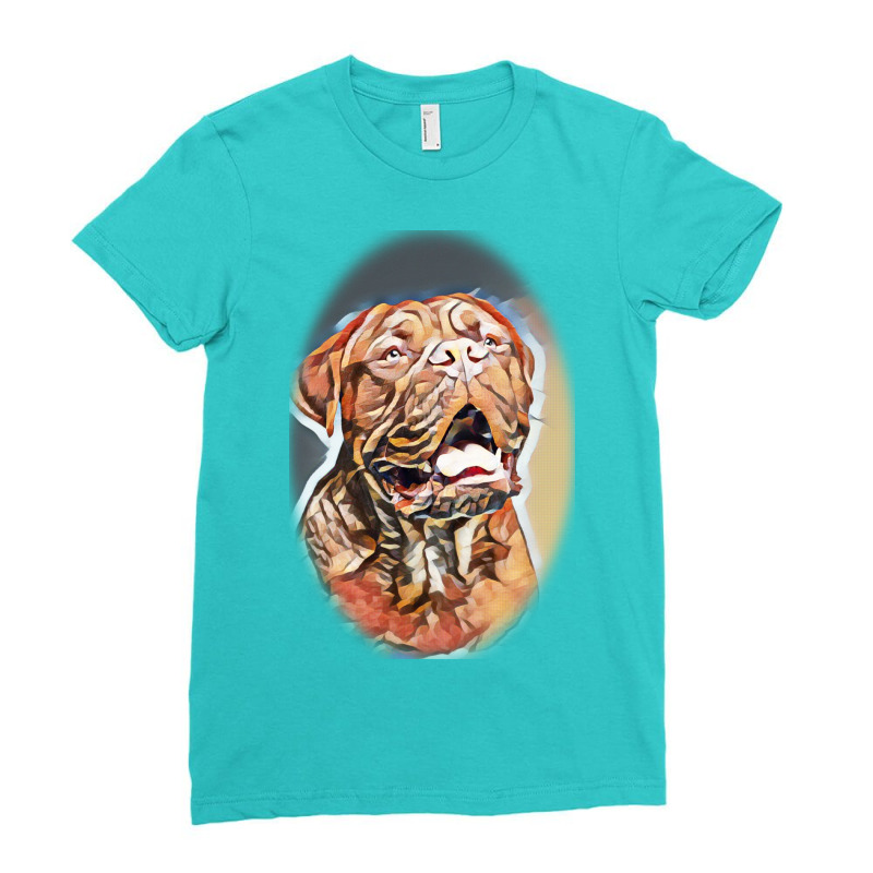 Studio Portrait Of Bordeaux D Background Ladies Fitted T-Shirt by Kemnabi | Artistshot