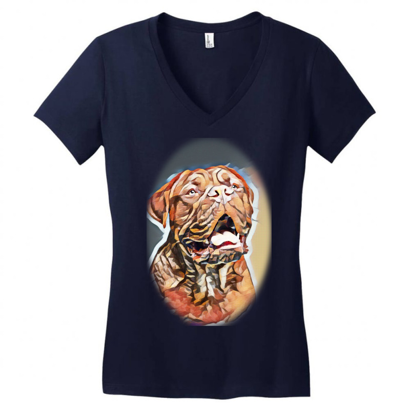 Studio Portrait Of Bordeaux D Background Women's V-Neck T-Shirt by Kemnabi | Artistshot