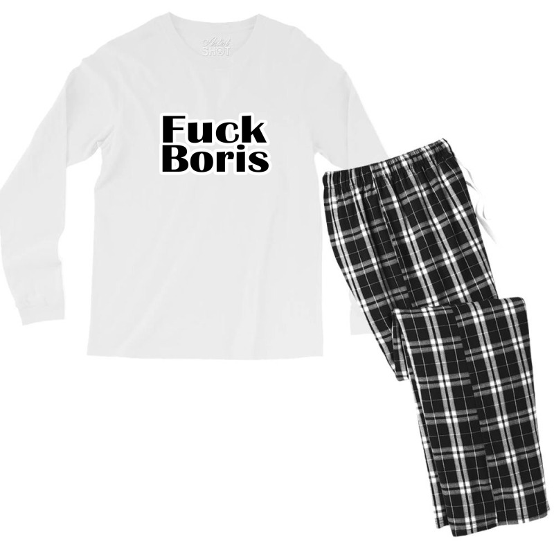 Fuck Boris  3 Men's Long Sleeve Pajama Set | Artistshot