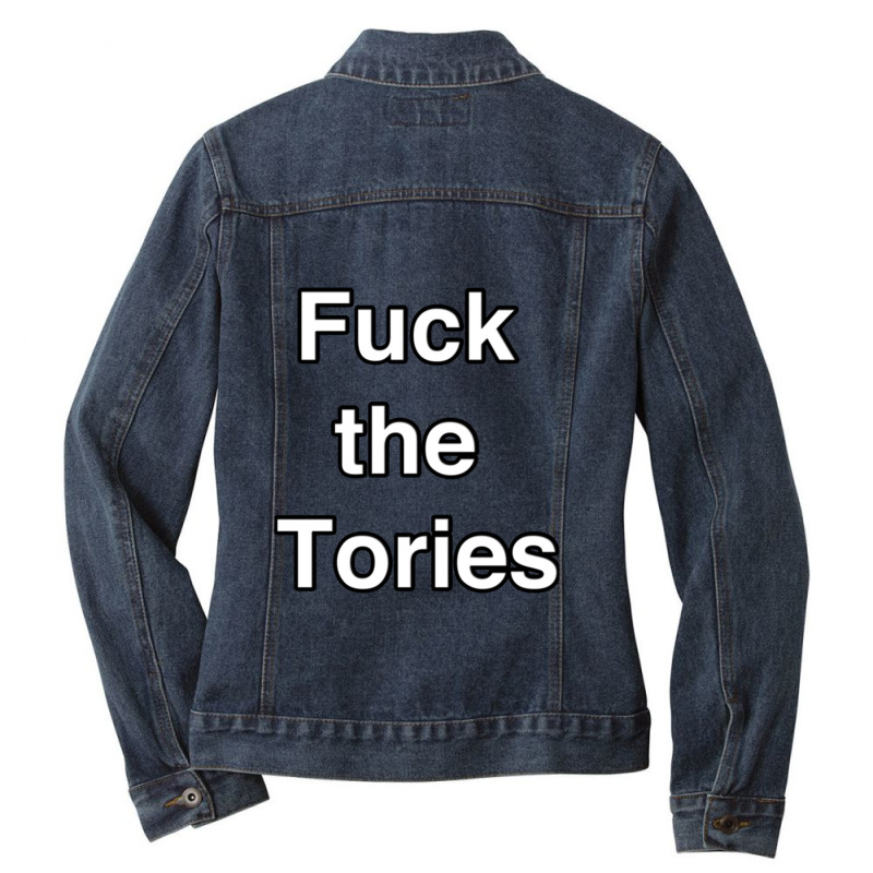 Fuck The Tories Ladies Denim Jacket by MARIASANTIAGO | Artistshot