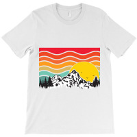 Wavy Retro Mountain Sunrise T-shirt | Artistshot