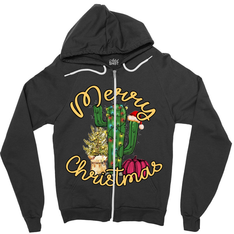 Cactus Christmas Vacation Zipper Hoodie by Evelyn D Adkins | Artistshot