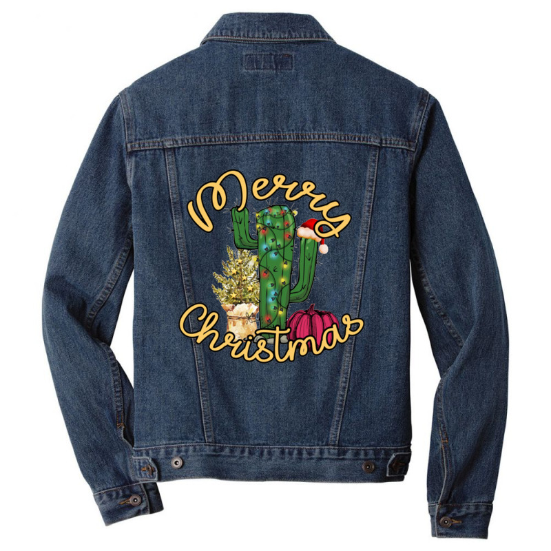 Cactus Christmas Vacation Men Denim Jacket by Evelyn D Adkins | Artistshot