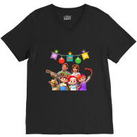 Christmas Cocommelon Family  Kids Music V-neck Tee | Artistshot