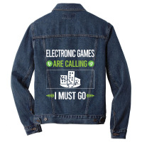 Electronic Games   It Is Calling I Must Go Electronic Games Men Denim Jacket | Artistshot