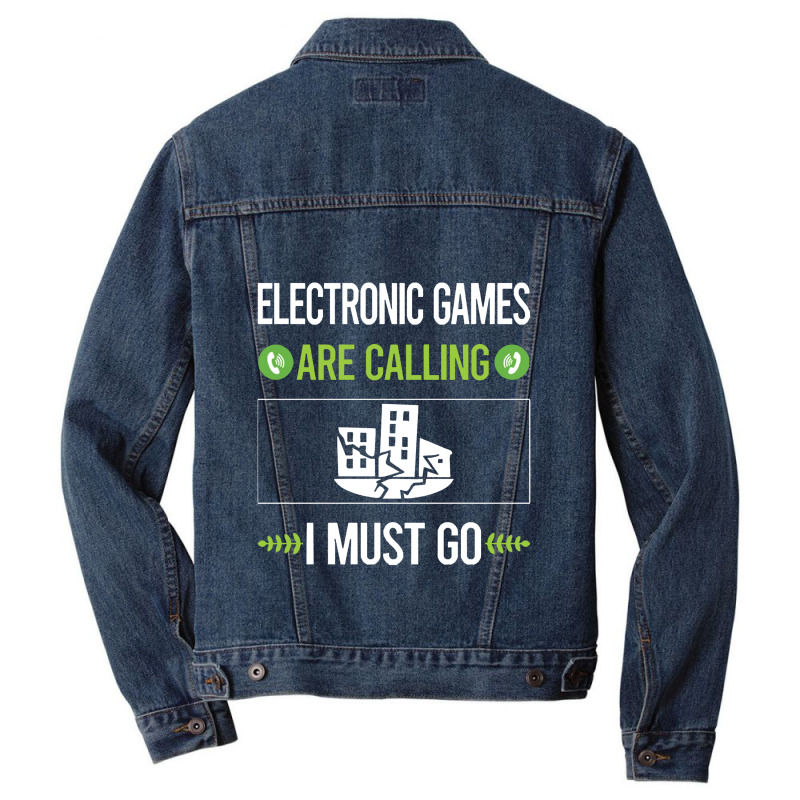 Electronic Games   It Is Calling I Must Go Electronic Games Men Denim Jacket by jimmymarquita | Artistshot