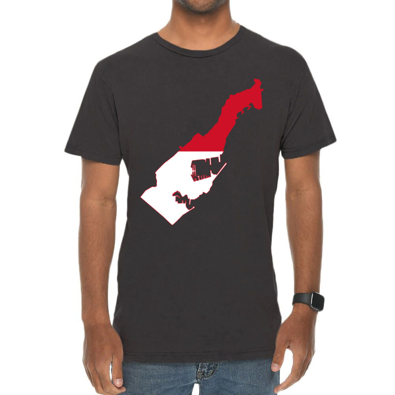 Flag Map Of Monaco Vintage T-shirt | Artistshot