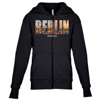 Berlin State Germany Vacation Berlin City Vintage Effect T Shirt Youth Zipper Hoodie | Artistshot