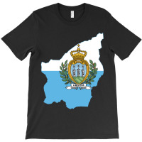 Flag Map Of San Marino T-shirt | Artistshot