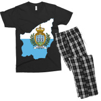 Flag Map Of San Marino Men's T-shirt Pajama Set | Artistshot