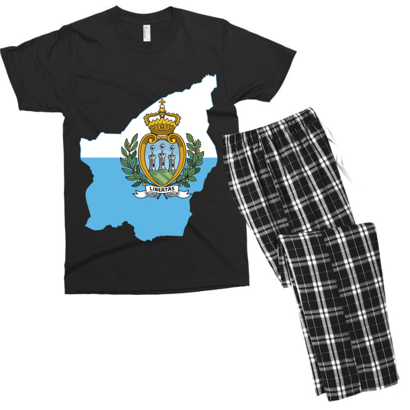 Flag Map Of San Marino Men's T-shirt Pajama Set | Artistshot