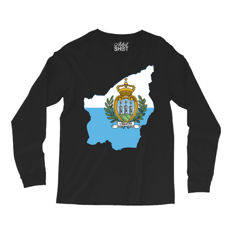 Flag Map Of San Marino Long Sleeve Shirts | Artistshot