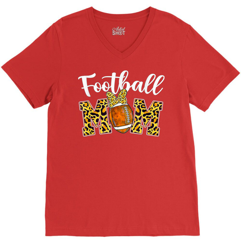 Leopard Football Mom Mother's Day Mom Football Lovers V-neck Tee | Artistshot