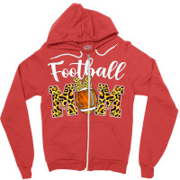 Leopard Football Mom Mother's Day Mom Football Lovers Zipper Hoodie | Artistshot