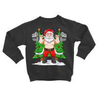 Santa Weightlifting Christmas Fitness Gym Squatting Xmas Men T Shirt Toddler Sweatshirt | Artistshot