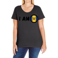 Half Barbadian & American Dna Heritage Usa And Barbados Flag T Shirt Ladies Curvy T-shirt | Artistshot