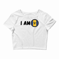 Half Barbadian & American Dna Heritage Usa And Barbados Flag T Shirt Crop Top | Artistshot