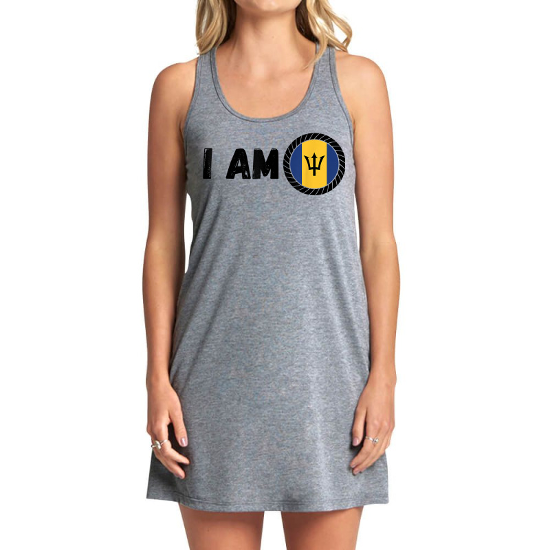 Half Barbadian & American Dna Heritage Usa And Barbados Flag T Shirt Tank Dress by castuvtruc | Artistshot