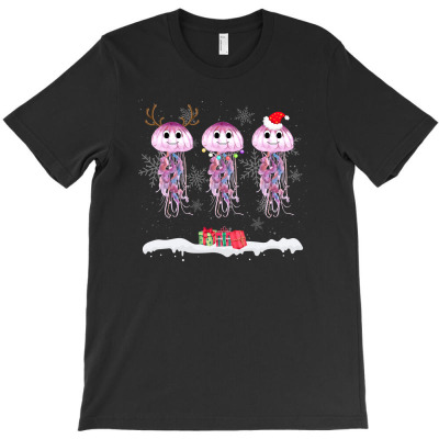 Jellyfish Christmas T-shirt Designed By Zeynep Utlu