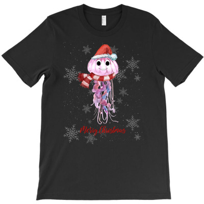 Santa Jellyfish T-shirt Designed By Zeynep Utlu