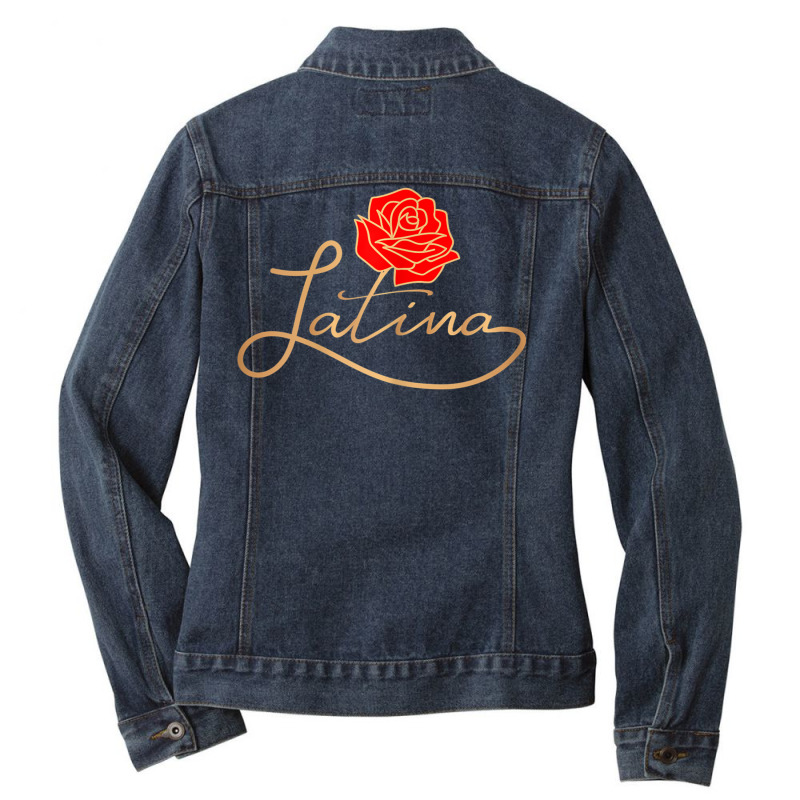 Womens Womens Latina Latinx Best Gift Rose Cute Hispanic Shirt Ladies Denim Jacket by ToriLyshawnKelly | Artistshot