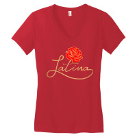 Womens Womens Latina Latinx Best Gift Rose Cute Hispanic Shirt Women's V-neck T-shirt | Artistshot