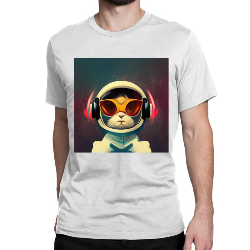 Kitten Wearing Headphones Music Classic T-shirt by fannyenggarisa | Artistshot