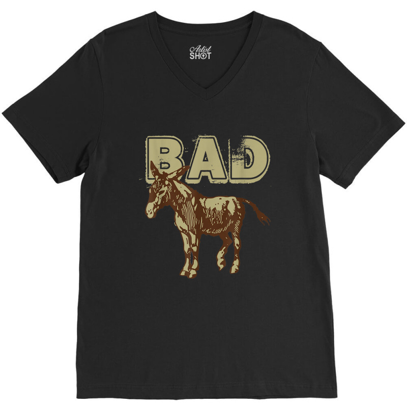 Bad Ass Funny Donkey Funny V-Neck Tee by Evelyn D Adkins | Artistshot