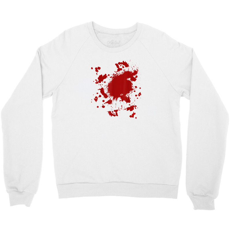 Blood Splatter Costume Gag Fancy Dress Scary Halloween Crewneck Sweatshirt by Evelyn D Adkins | Artistshot