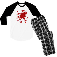 Blood Splatter Costume Gag Fancy Dress Scary Halloween Men's 3/4 Sleeve Pajama Set | Artistshot