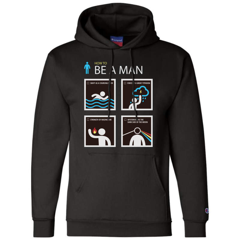 How To Be A Man V-neck Gift Tee Champion Hoodie by CarambaArt | Artistshot