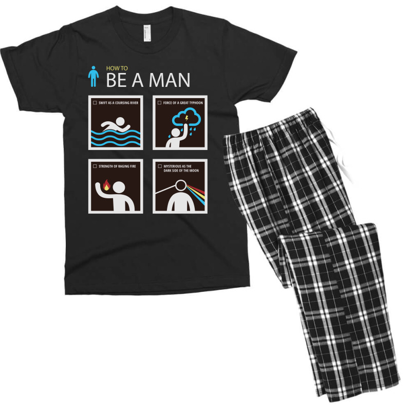 How To Be A Man V-neck Gift Tee Men's T-shirt Pajama Set by CarambaArt | Artistshot