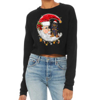 Black And Tan Coonhound Dog With Santa Hat Christmas T Shirt Cropped Sweater | Artistshot