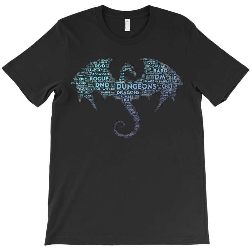 Dragon Word Art Dungeon Crawler Rpg Dm Gaming T-Shirt by ReenaKonicek | Artistshot