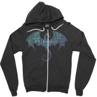 Dragon Word Art Dungeon Crawler Rpg Dm Gaming Zipper Hoodie | Artistshot