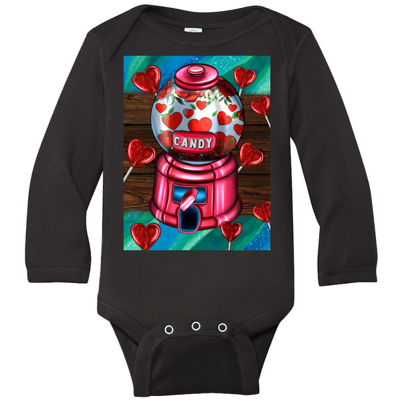 Candy Machine  With Heart Candies  Air Long Sleeve Baby Bodysuit | Artistshot