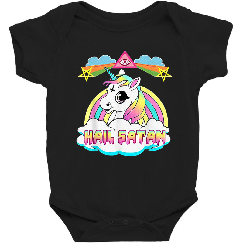 Hail Satan Unicorn Baby Bodysuit by kakashop | Artistshot