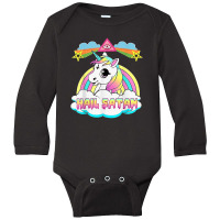 Hail Satan Unicorn Long Sleeve Baby Bodysuit | Artistshot