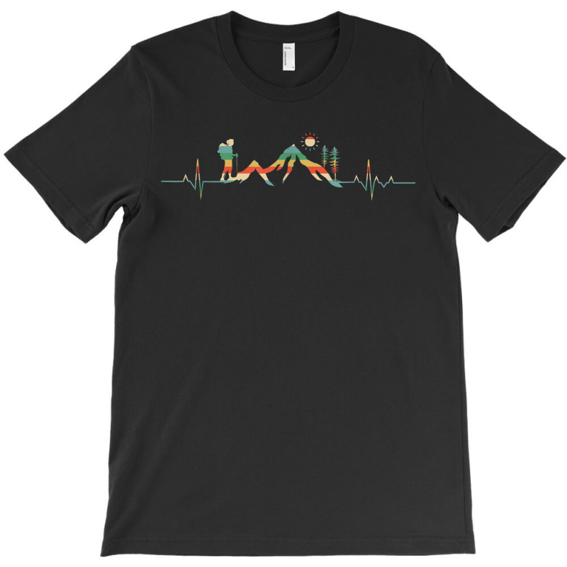 Hiking Mountains Alps Ecg Heartbeat Outdoor Bouldering Hiker T-shirt | Artistshot